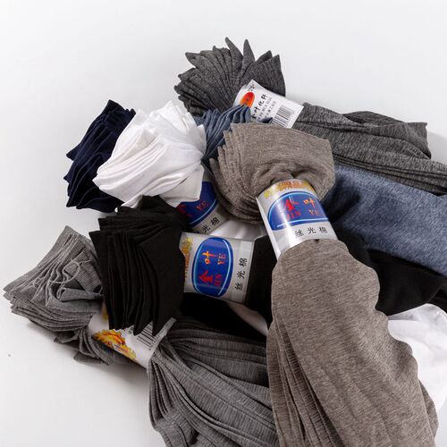 Spring and summer men's business thin stockings mercerized cotton breathable pairs of socks solid color mid-calf men's socks wholesale