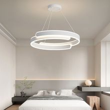 主卧室吊灯简约现代创意2023年新款餐厅灯极简风白色ins睡房灯具