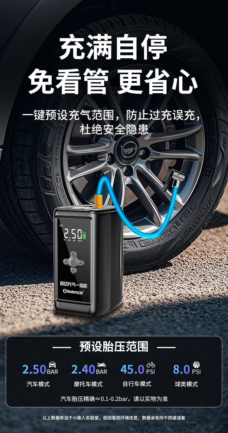 Xiaonengren Car Emergency Jump Starter and Air Pump All-In-One Device, Car Battery Emergency Booster, Magic Device