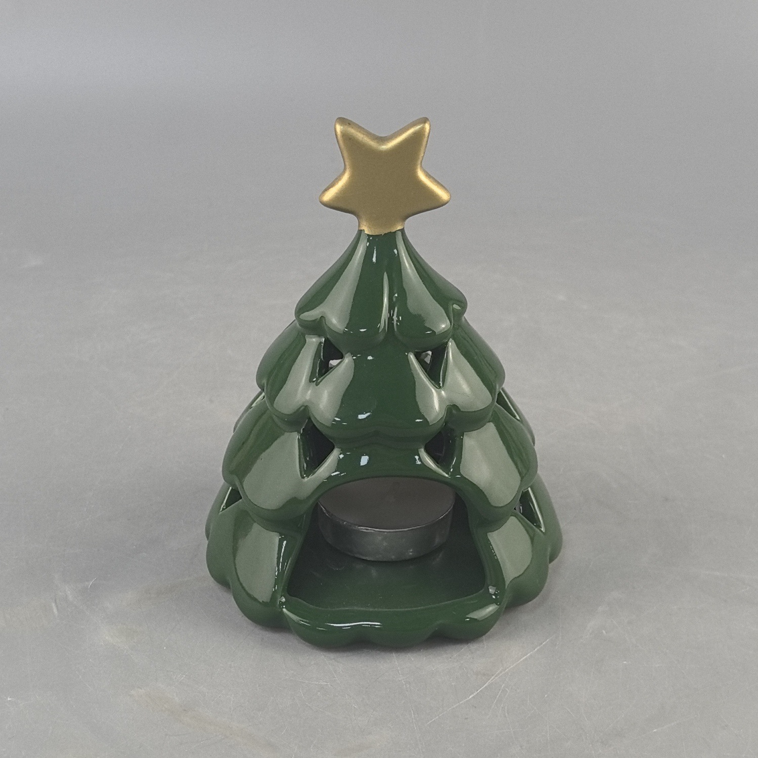 Ventas transfronterizas de cerámica de árbol de Navidad, lámpara de vela de incienso, atmósfera de Navidad creativa, decoraciones de atmósfera