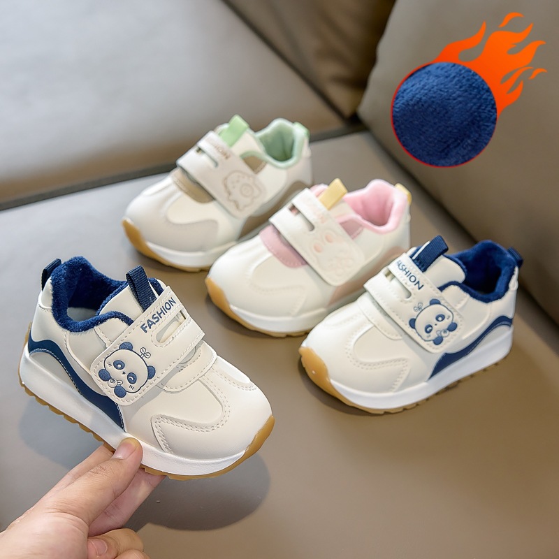 Zapatos de invierno para bebés pequeños, calentamiento de terciopelo, suela suave antipatada, zapatos deportivos para niños y niñas, zapatos de algodón