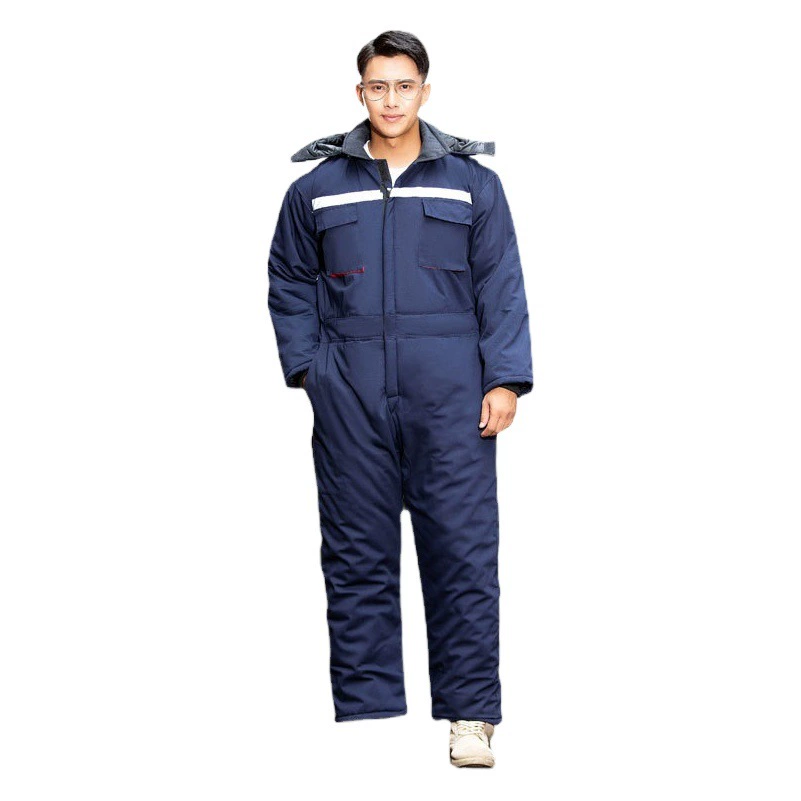 Зимний цельный рабочий костюм, утепленная хлопковая куртка, морозостойкая и теплая спецодежда, костюм из полиэстера и хлопка для холодильных камер