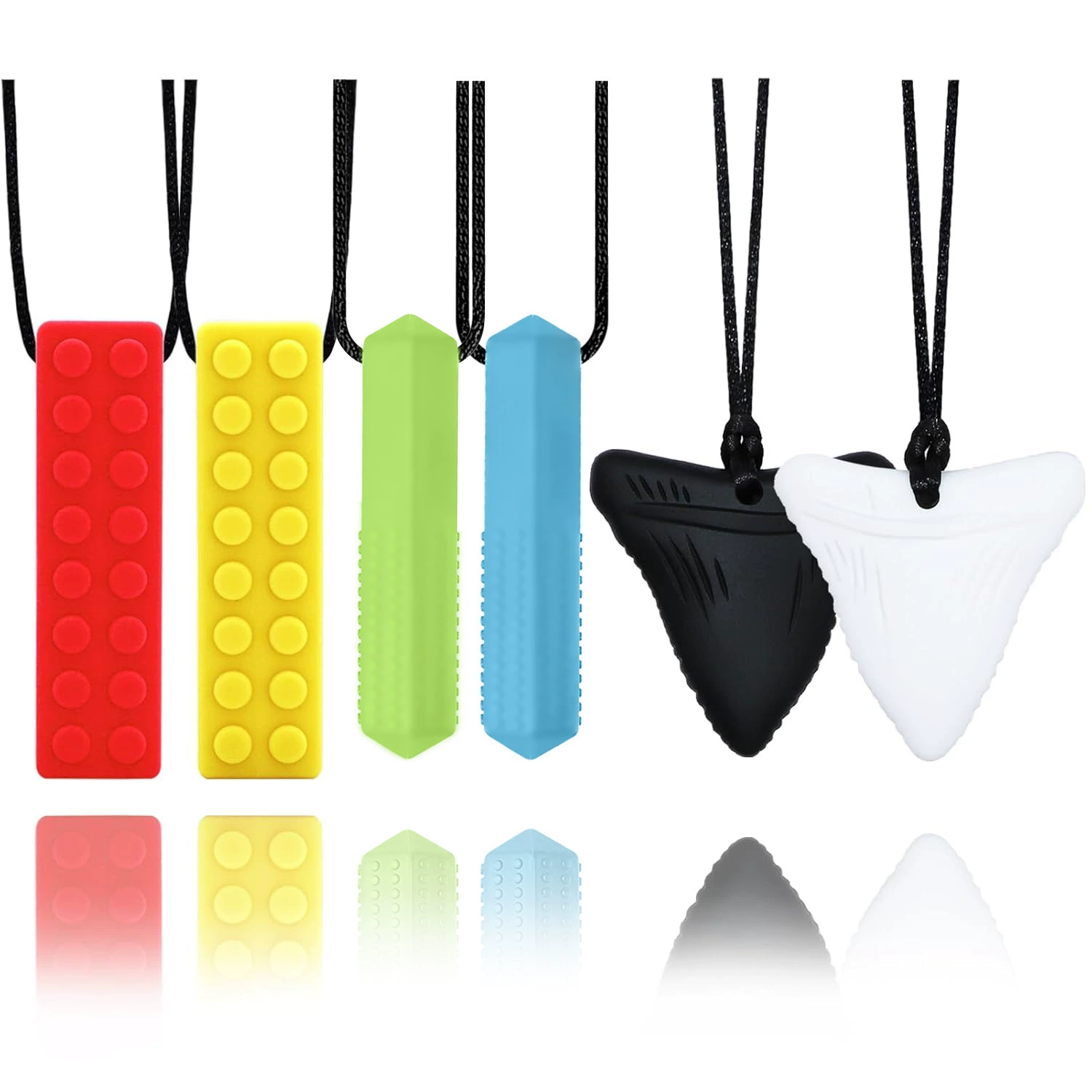 Детские мозговые блоки зубной резинки сенсорный жевательный кулон ожерелье детское молочница сплошной цвет силиконовая игрушка для прорезывания зубов