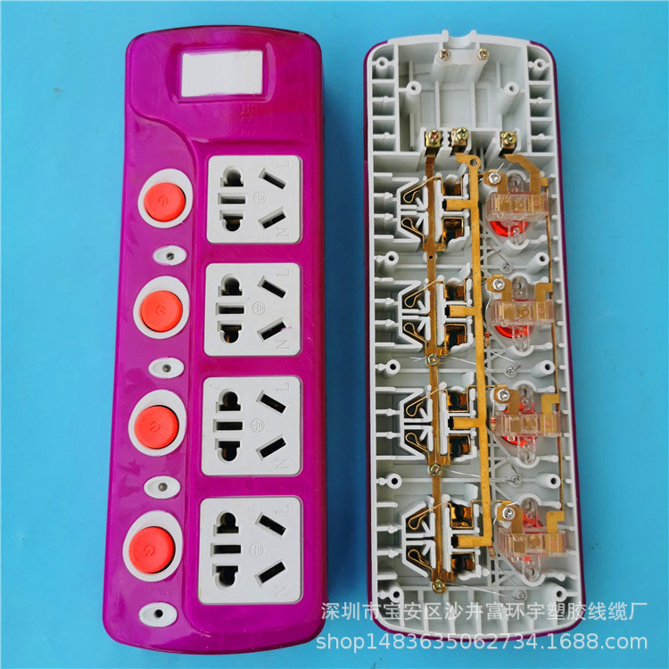 多位独立开关20孔插排一体成型接线板插座展销会