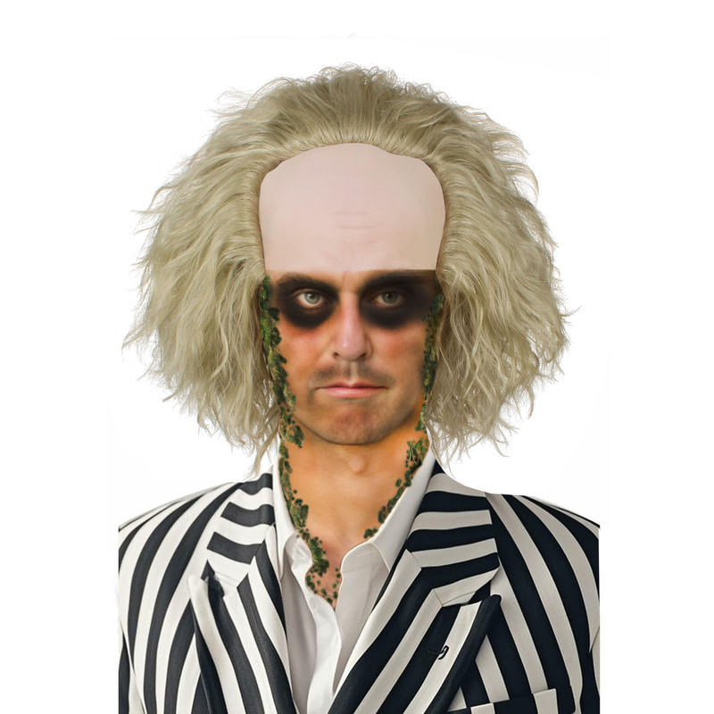 Men's Wig Green Wig Costume Men's Cute Wave Green Short Wig Halloween Costume Cosplay