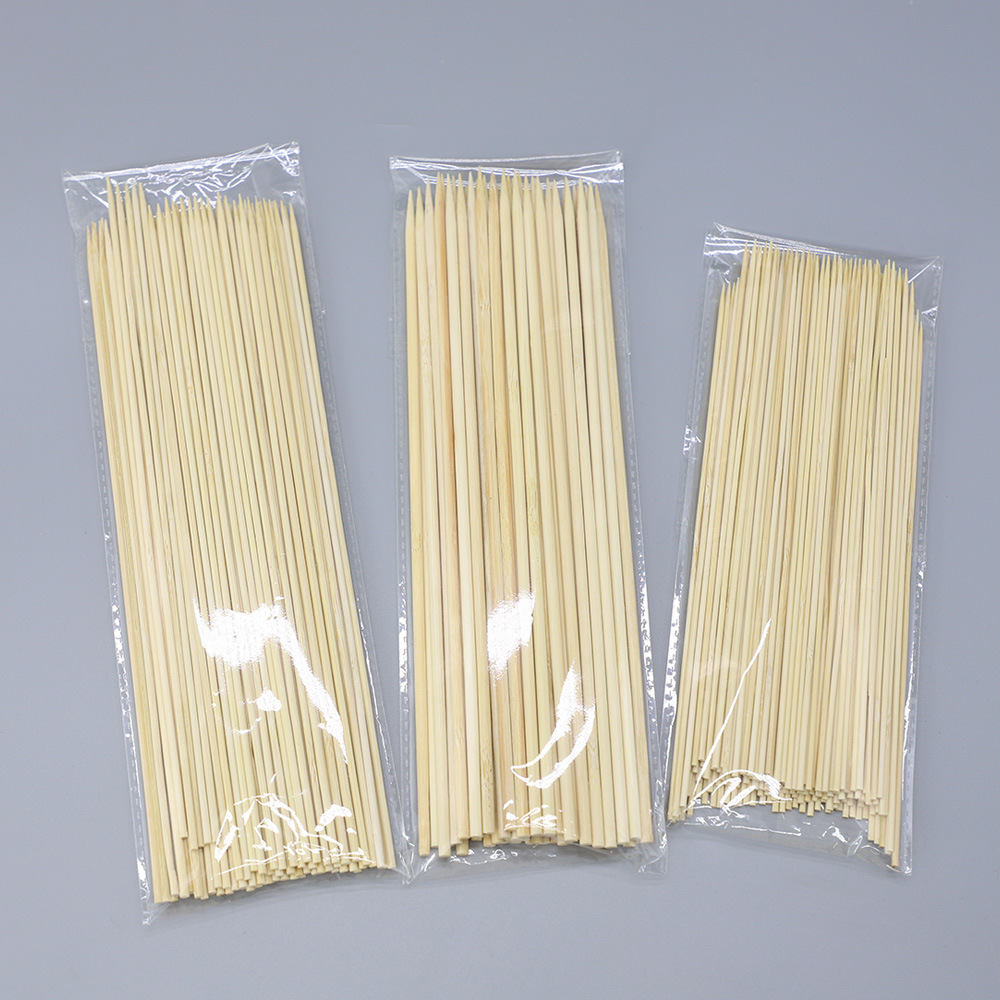 Palos de bambú desechables para barbacoa y frutas, palillos de brocheta al por mayor de fábrica