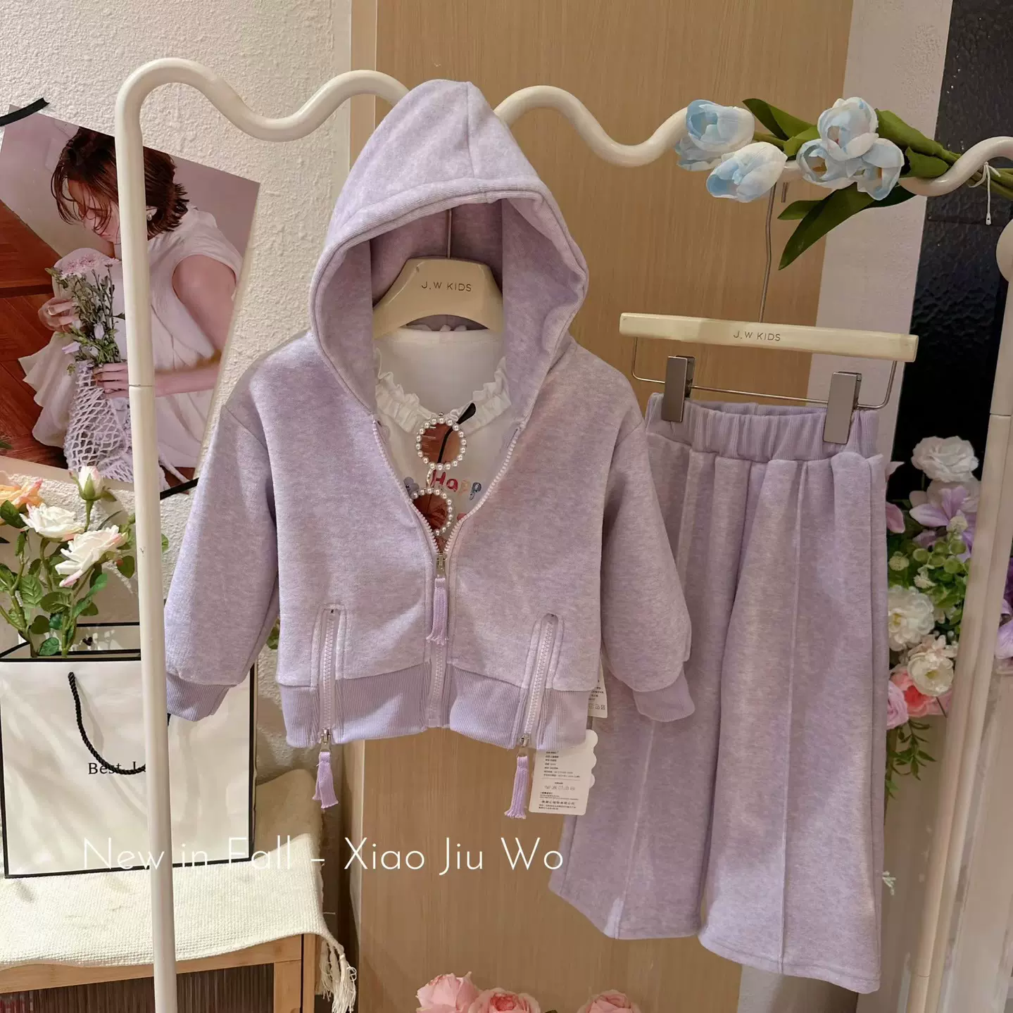 2025秋季新款洋气女宝外套秋装中大童韩版连帽卫衣百搭卫衣两件套