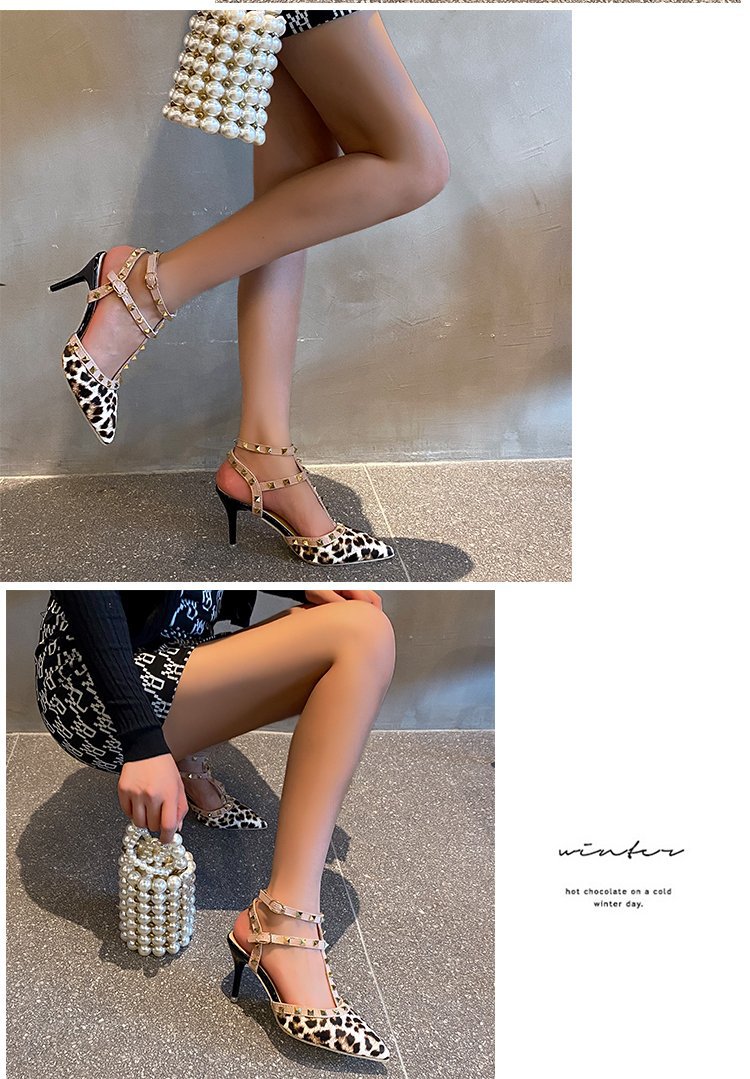 Women's Sexy Leopard Point Toe High Heel Sandals display picture 7