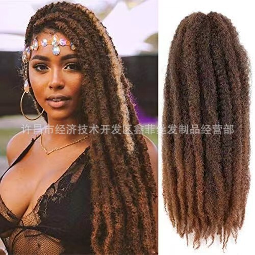 Big Caterpillar cos wig African wig braid Afro kinky curly crochet hair chemical fiber