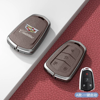 Car key bag — Gt4 Car Key Cases - standard-type-a-one-click-start-mocha-brown-zinc-alloy-single-shell