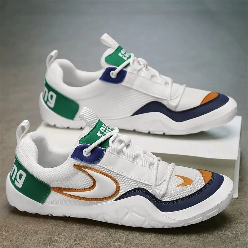 Обувь мужская 2025 дышащая летающая сетка спортивная обувь мягкая подошва молодежная легкая белая обувь