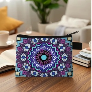 New Retro Pattern Primary School Student Coin Purse Girls Printed Storage Bag Children Cartoon Wallet Cross-Border Wholesale