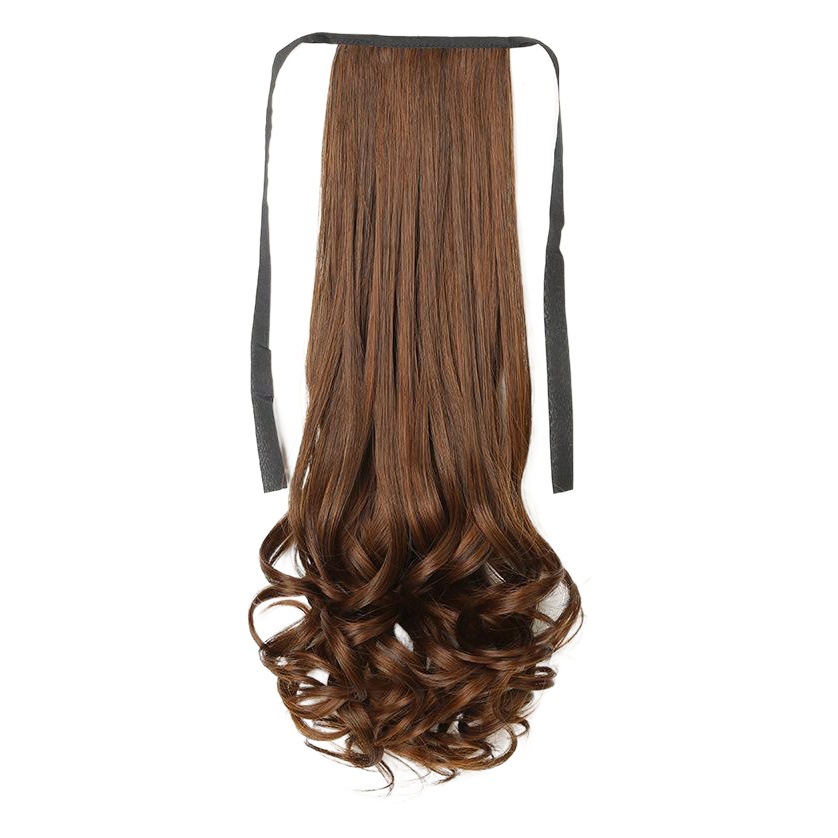 Cola de Caballo Premium Hongxiu para Mujer, Cabello Largo y Rizado con Lazo, Cola de Caballo Realista de Longitud Media con Ondas Grandes