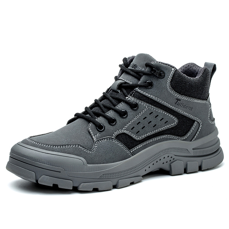 Zapatos de seguro laboral, botas cortas de punta de acero resistentes al desgaste anti-rotura y anti-perforación para hombres, protección de seguridad, zapatos de seguridad antiguos, herramientas de trabajo, botas anti-escaldado
