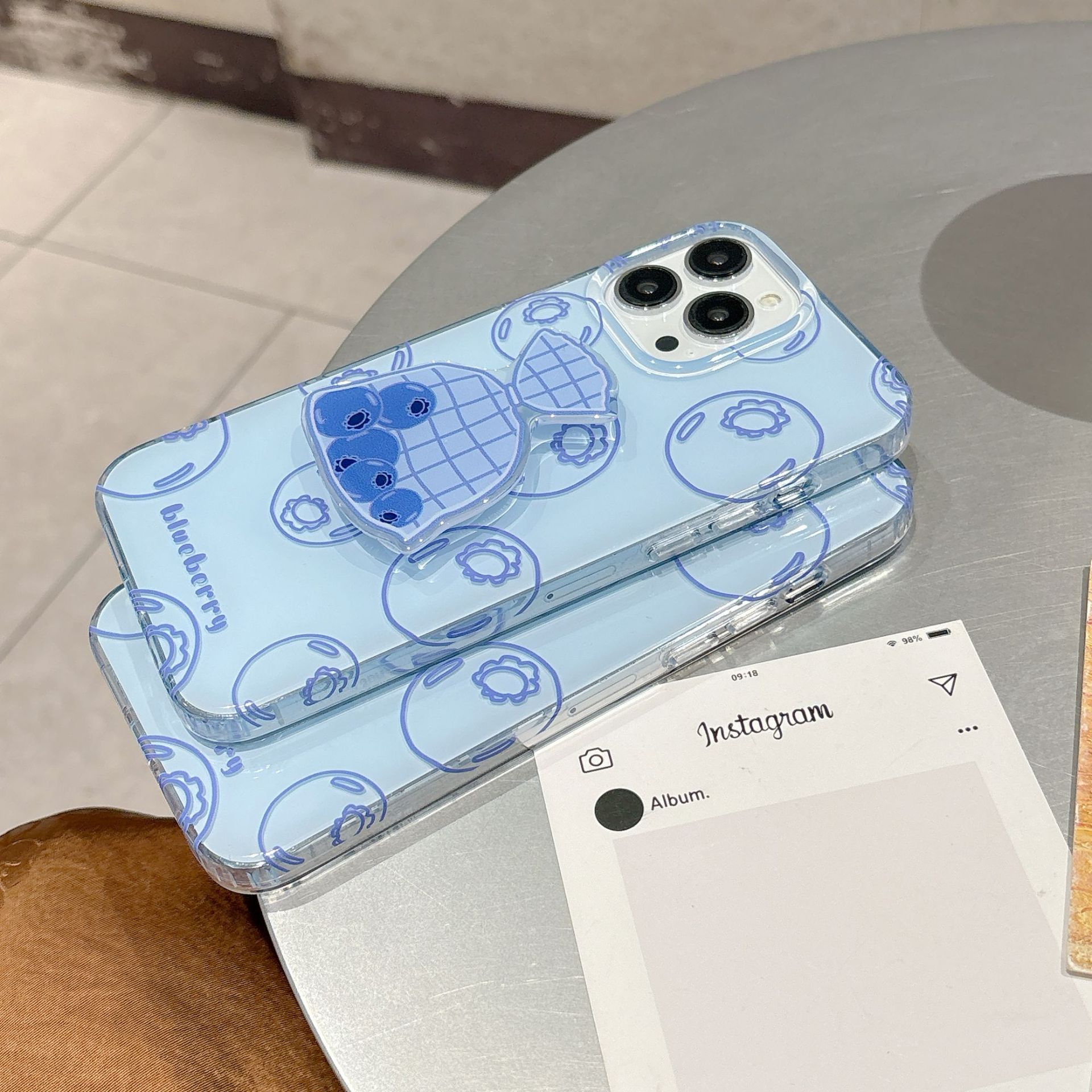 Divertido bolso de compras arándano apple 16ProMax funda para teléfono móvil 15Pro fruta 14/13 soporte 15PM hembra