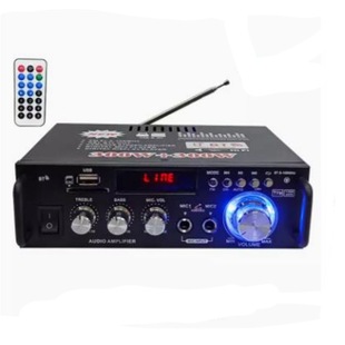 Plug-in U disk/plug-in card/FM DC12V/AC220V AC/DC dual channel 300w * 2 multifunctional power amplifier