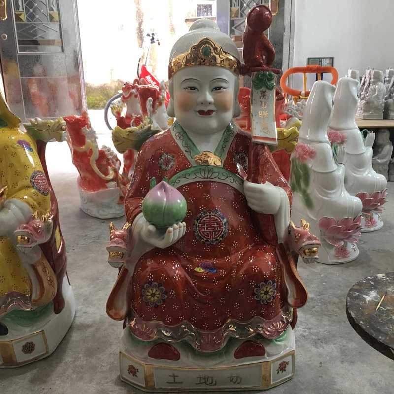陶磁器の土地の公の土地のおばあさんの像の6寸-42寸の土地のおじいさんの土地の乳の仏像の置物|undefined