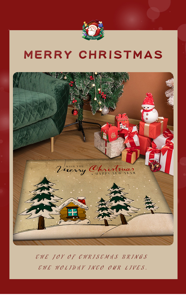 跨境地毯地垫,圣诞地垫,卡通地毯,玄门门垫,入户地垫