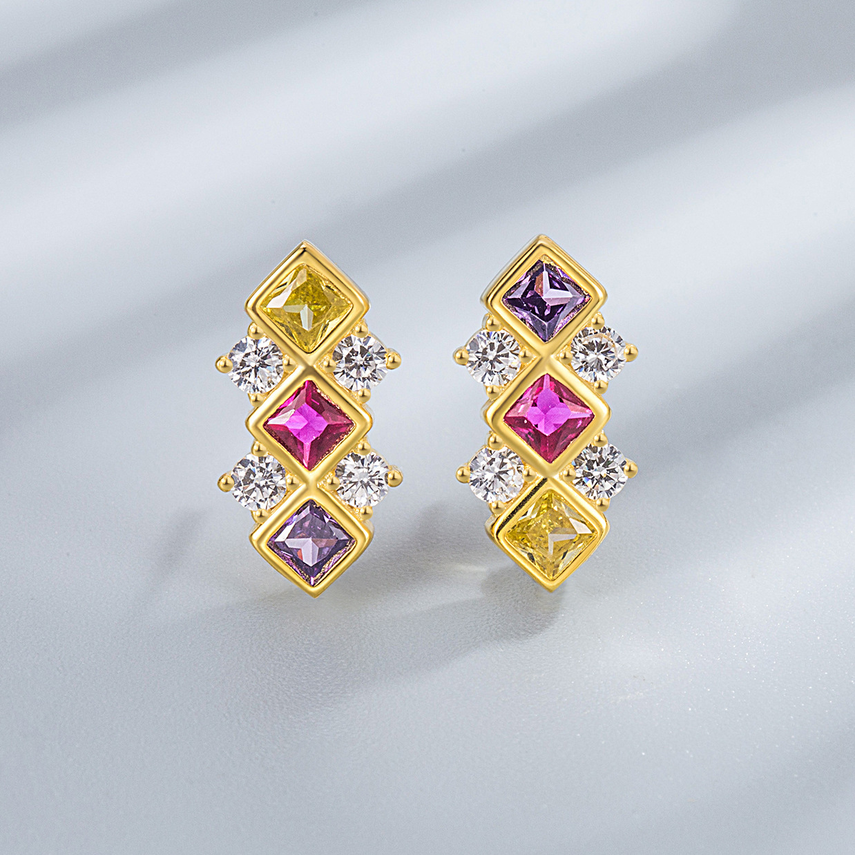 2g Weight Jewelry Set Classification Earrings + Necklace Quantity Weekend, Daily Occasion 925 Sterling Silver Material Geometric Pattern Women's Gender Simple Style, Classic Style Style 925 Sterling Silver Jewelry Suit Exquisite Diamond-Shaped Light Luxury Necklace  Earrings Jewelry Set 6