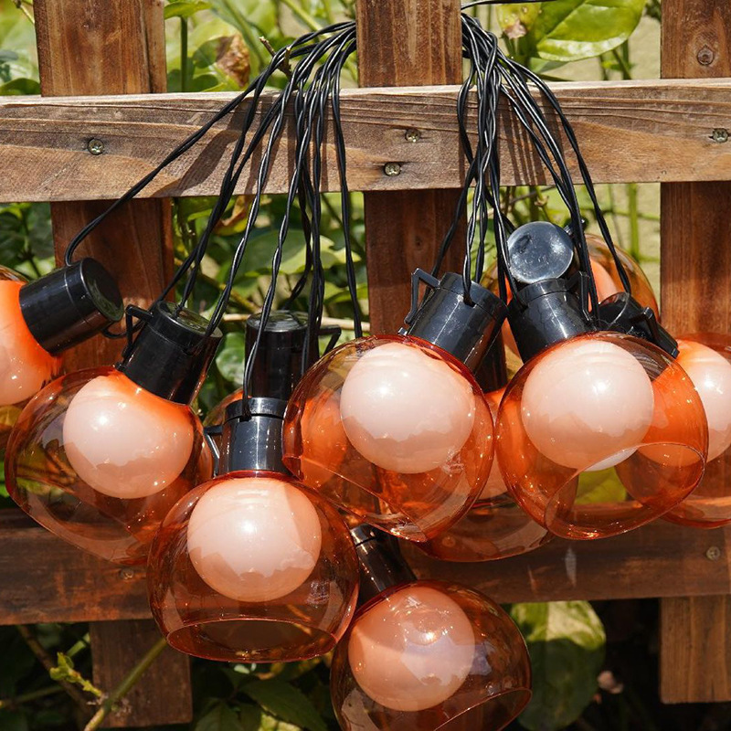 Transparent Radius Ball Waterproof Lampshade E27 Outdoor Light String Garden Light Outdoor Camping Atmosphere Decorative LED Light String
