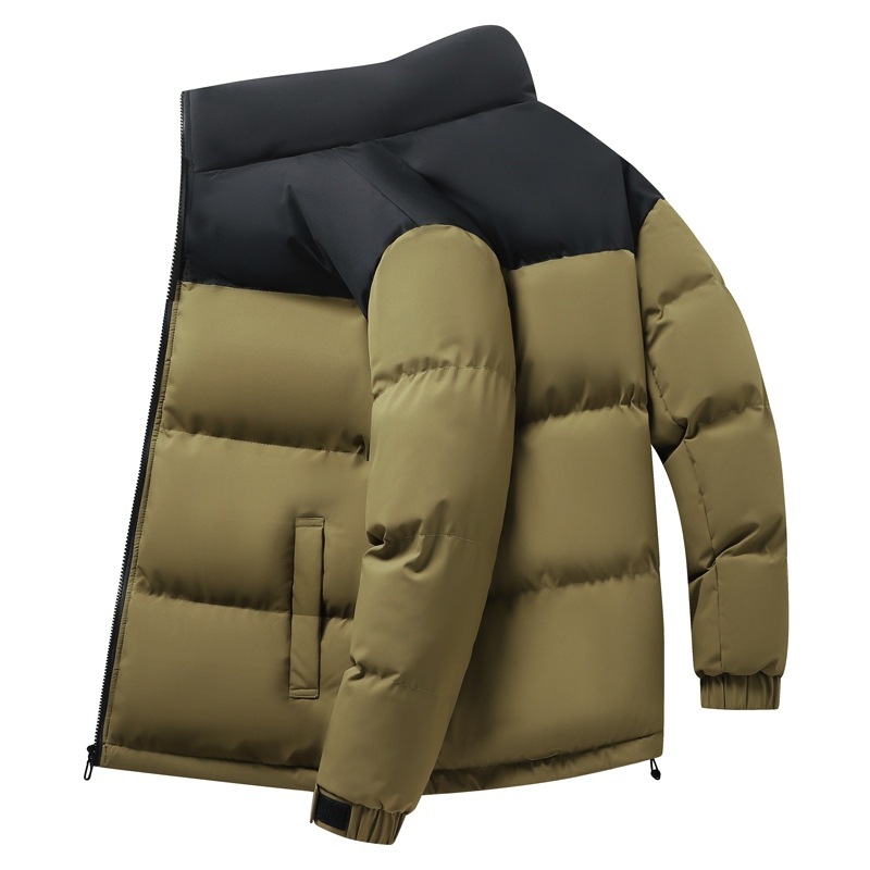 Algodón hombre invierno grueso calentamiento de cuello vertical plumón chaqueta de algodón casual de negocios suelta chaqueta de algodón hombre abrigo de moda