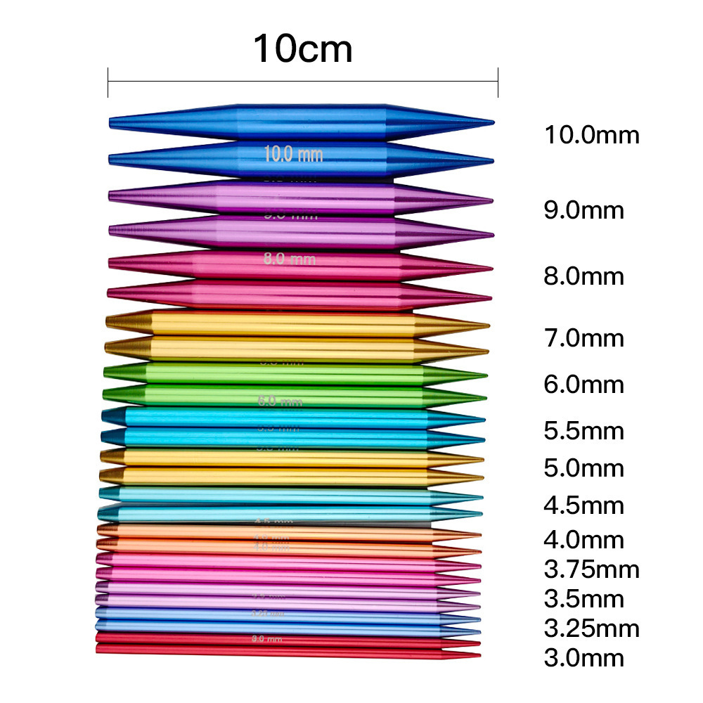 Herramienta transfronteriza, aguja de suéter, alúmina, arco iris, número grabado con láser, aguja de anillo desmontable, aguja de circulación de cambio de cuerda, 13 pagos