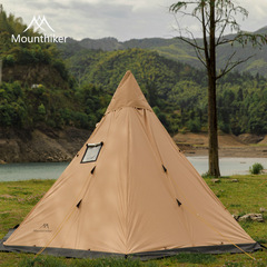 Mountain Guest Flame Tent Cool Tents Outdoor Tent Double Door Pyramid Tent Oxford Cloth Double Door Camping Storage Tent