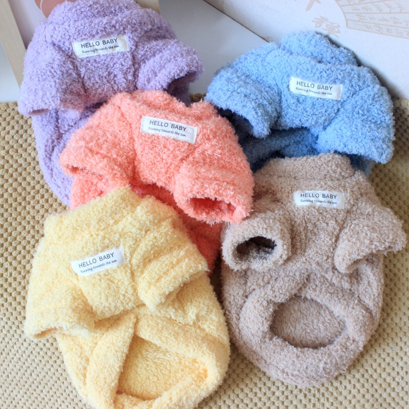 111g Weight Pet Clothing Type Of Pet Supplies 1 Piece Quantity Daily Occasion Coral Fleece Material Solid Color Pattern Autumn&Winter Season Casual Style Casual Coral Fleece Solid Color Pet Clothing 无