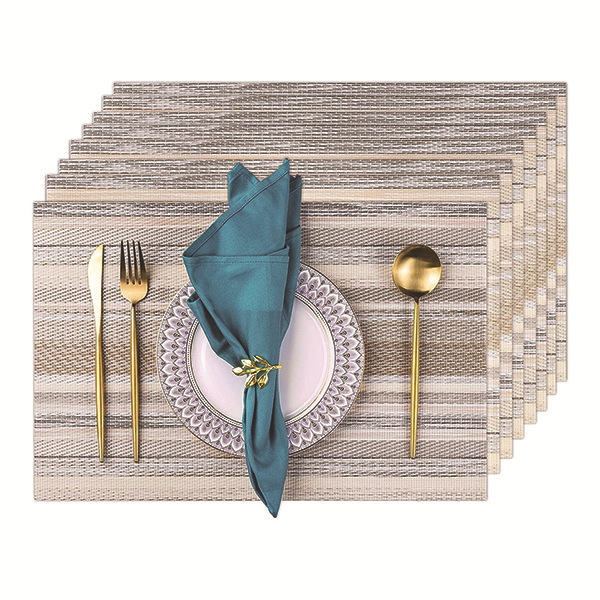 Amazon Nórdico rayas texlin placemat Occidental mantel antiincrustante PVC estera de mesa de café del hotel estera de aislamiento térmico