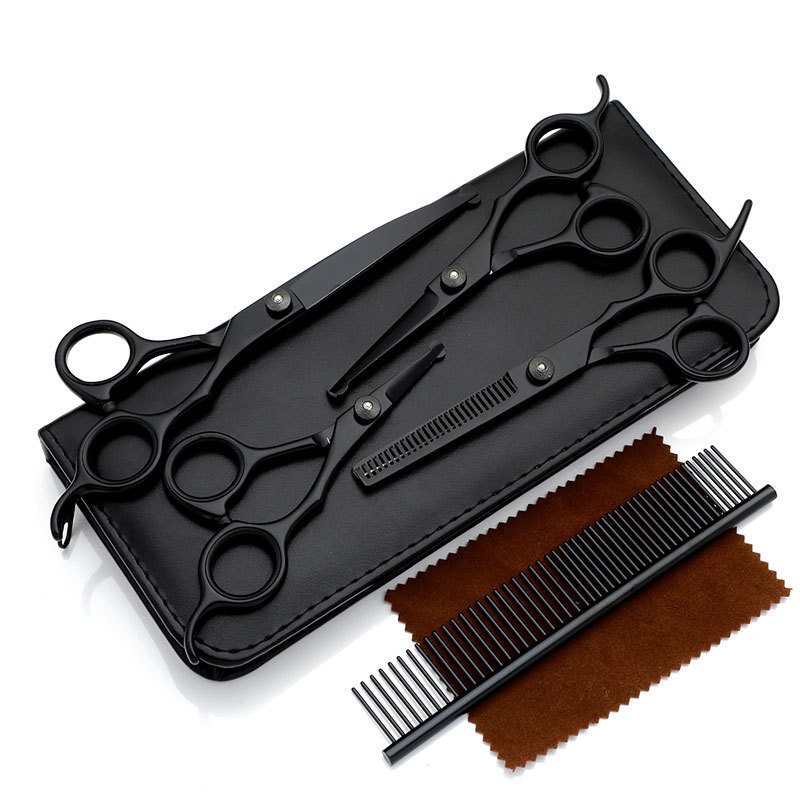 Tijeras para mascotas, tijeras de corte de pelo para perros, tijeras de dientes delgadas profesionales, tijeras de corte de pelo, tijeras de pelaje, juego de herramientas de limpieza