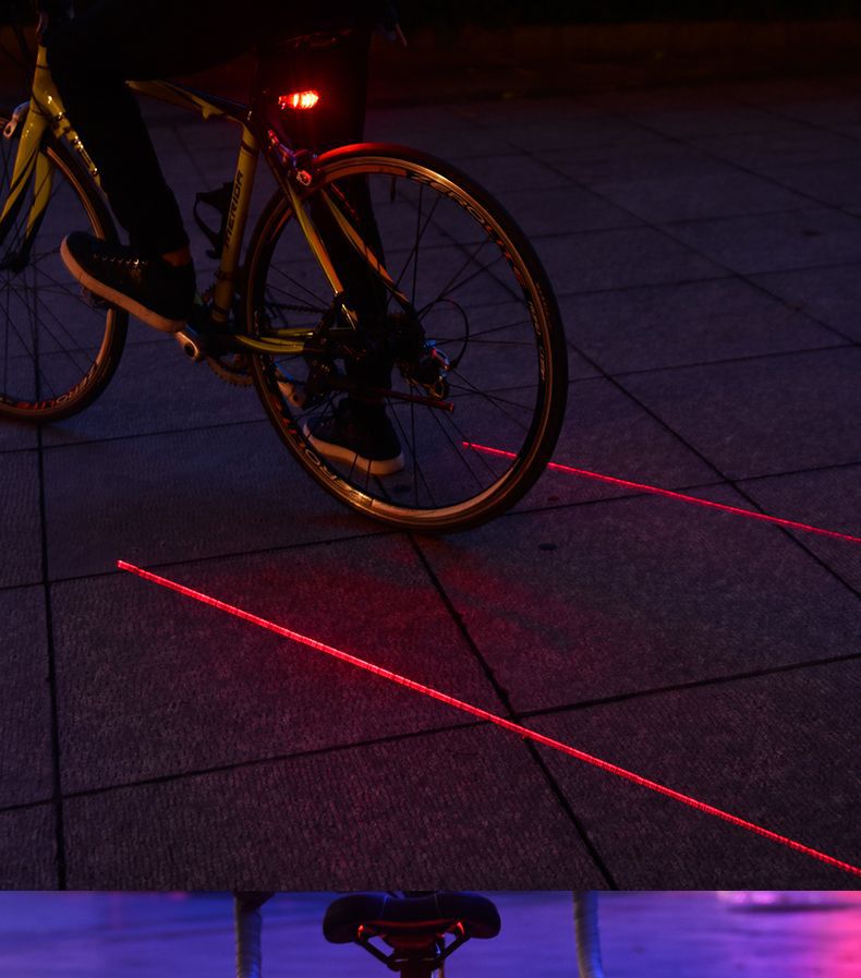 Fahrrad Schwanz Mountainbike Nacht Reiten Laser Blinkende Hinten Radfahren Warnung Flash Licht Ausrüstung Zubehör_voghion.com