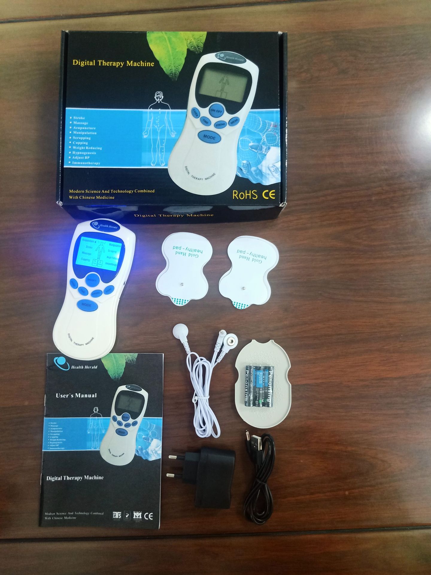 蓝屏+电池+USB+充电头