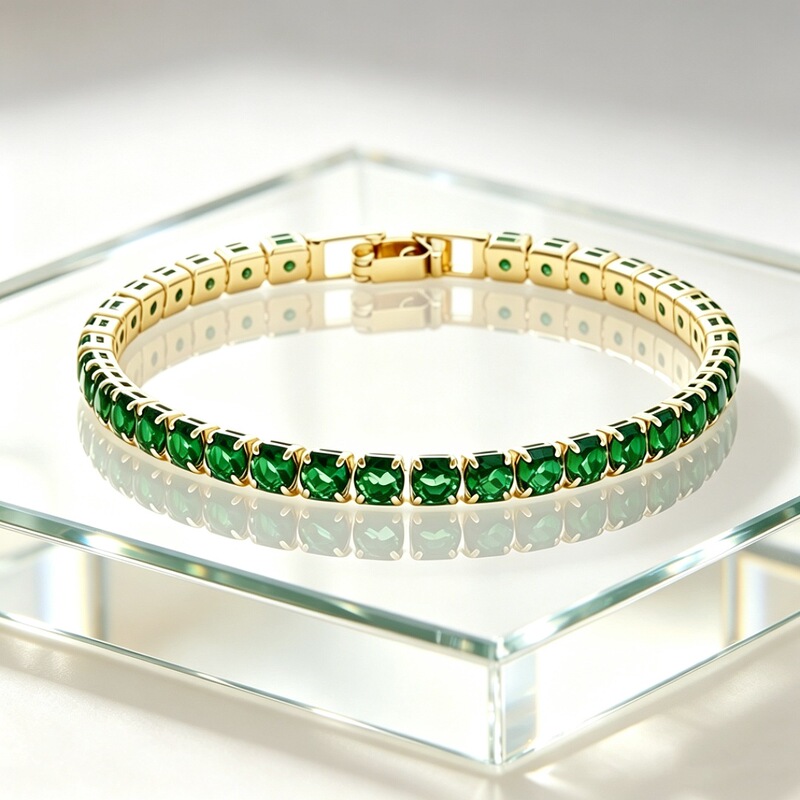 4mm Emerald Tennis Bracelet with Copper Inlaid Zircon, Single Row Full Diamond, Versatile Women's Jewelry, Cross-Border Hot-Selling Wholesale 4mm Emerald Tennis Bracelet with Copper Inlaid Zircon, Single Row Full Diamond, Versatile Women's Jewelry, Cross-Border Hot-Selling Wholesale