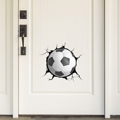 Cartoon Hole Football Children's Room Living Room Entrance Dormitory Home Decor Wall Sticker Decal Self Adhesive Wholesale Cross-border