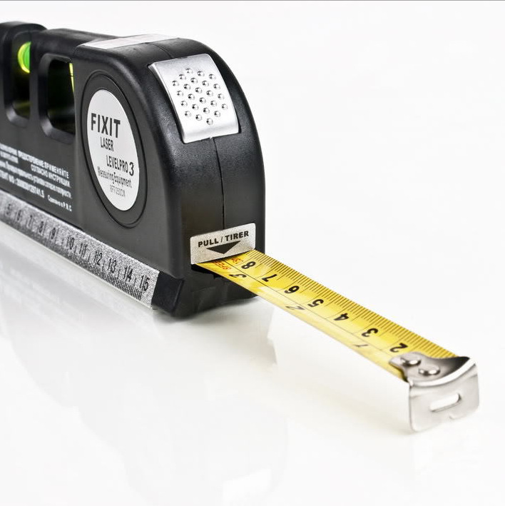 电子激光水平尺红外线高精度家用装修水平仪迷你激光打线卷尺工具