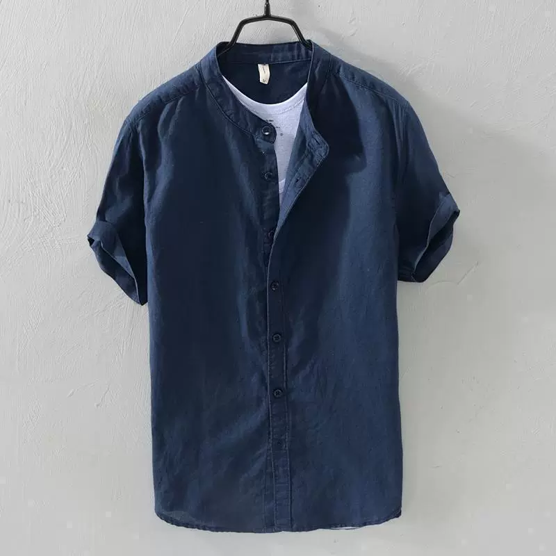 Летняя тонкая мужская рубашка сoversize, хлопок и лен