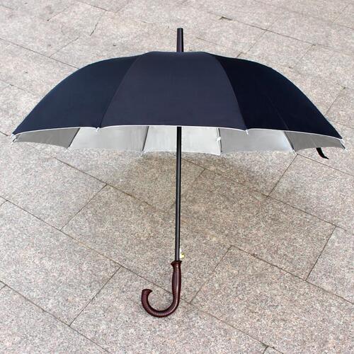 10-bone long handle curved handle silver tape sunny umbrella parasol sun protection gift umbrella wholesale advertising umbrella printed logo