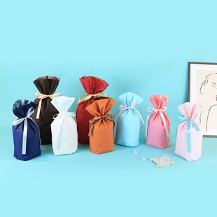 Factory Spot Offer Holiday Creative Gift Bag Wedding Bundle Pocket Bow Drawstring Bag Candy Packaging Bag