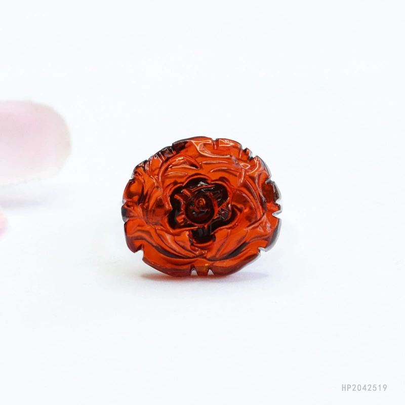 Кольцо из серебра S925 с натуральным кровавым янтарем, прозрачный янтарный цветок пиона, прямые трансляции с фабрики и дропшиппинг S2042519