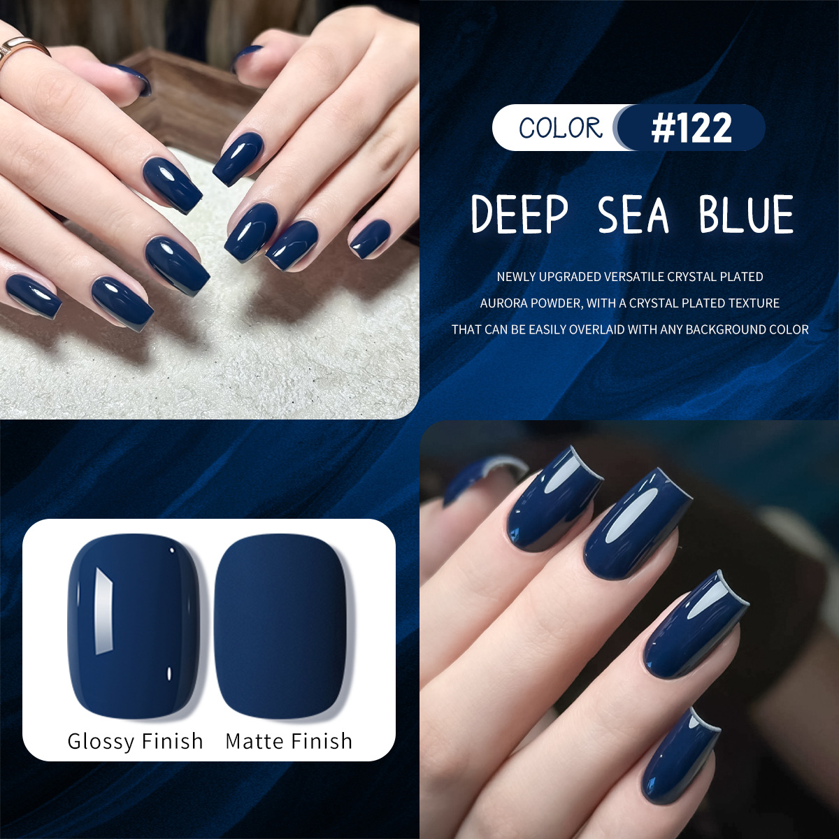 2025 nuevo estilo popular simple temperamento blanco azul mar profundo pegamento de manicura especial para la tienda de uñas