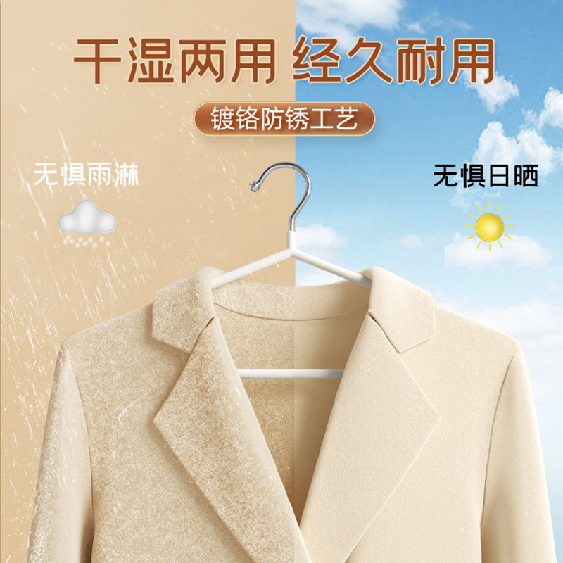 Soporte de ropa antideslizante de acero inoxidable adultos gruesos percha de ropa percha de ropa casera percha de ropa fresca dormitorio de estudiantes sin huellas esquinas de hombro