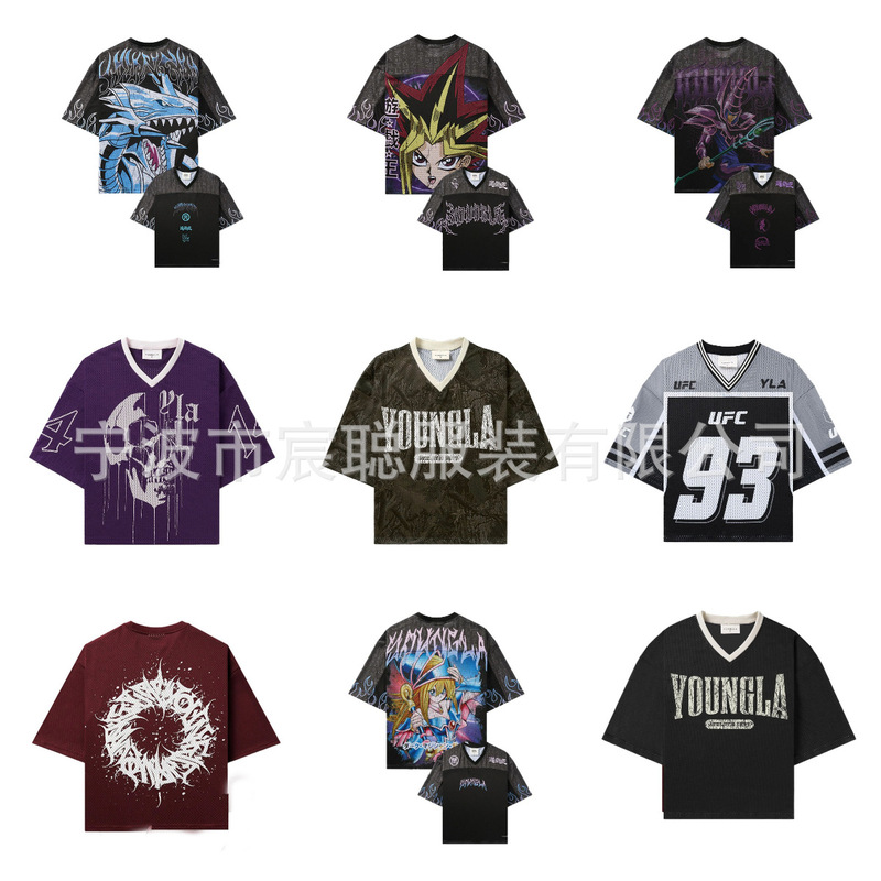 American Trendy Brand Style Young Mesh Short-Sleeved Men's and Women's Casual Street Hip-Hop Seaside Vacation Quick-Drying T-Shirts American Trendy Brand Style Young Mesh Short-Sleeved Men's and Women's Casual Street Hip-Hop Seaside Vacation Quick-Drying T-Shirts