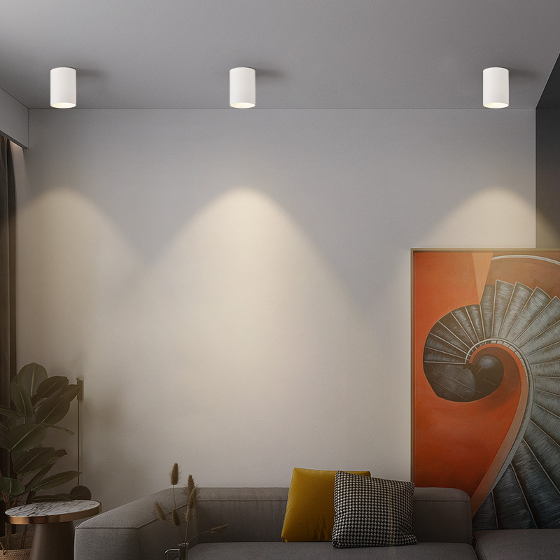 Small hill LED surface-mounted spotlight, deep-hidden anti-glare hole-free downlight, living room aisle COB surface-mounted anti-glare downlight