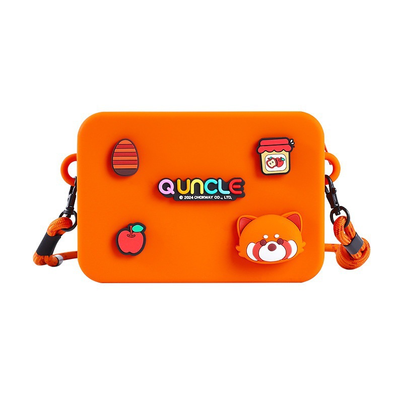 Bolsa tridimensional de silicona para teléfono móvil con dibujos de Panda Rojo, bandolera creativa de gran capacidad para gato Calico, máquina para muñecas Mini