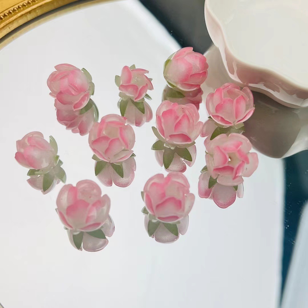 Antique Heat Shrinkable Stereo Simulation Begonia Flower Hand-made DIY Hairpin Step Night Light Accessories Material in stock