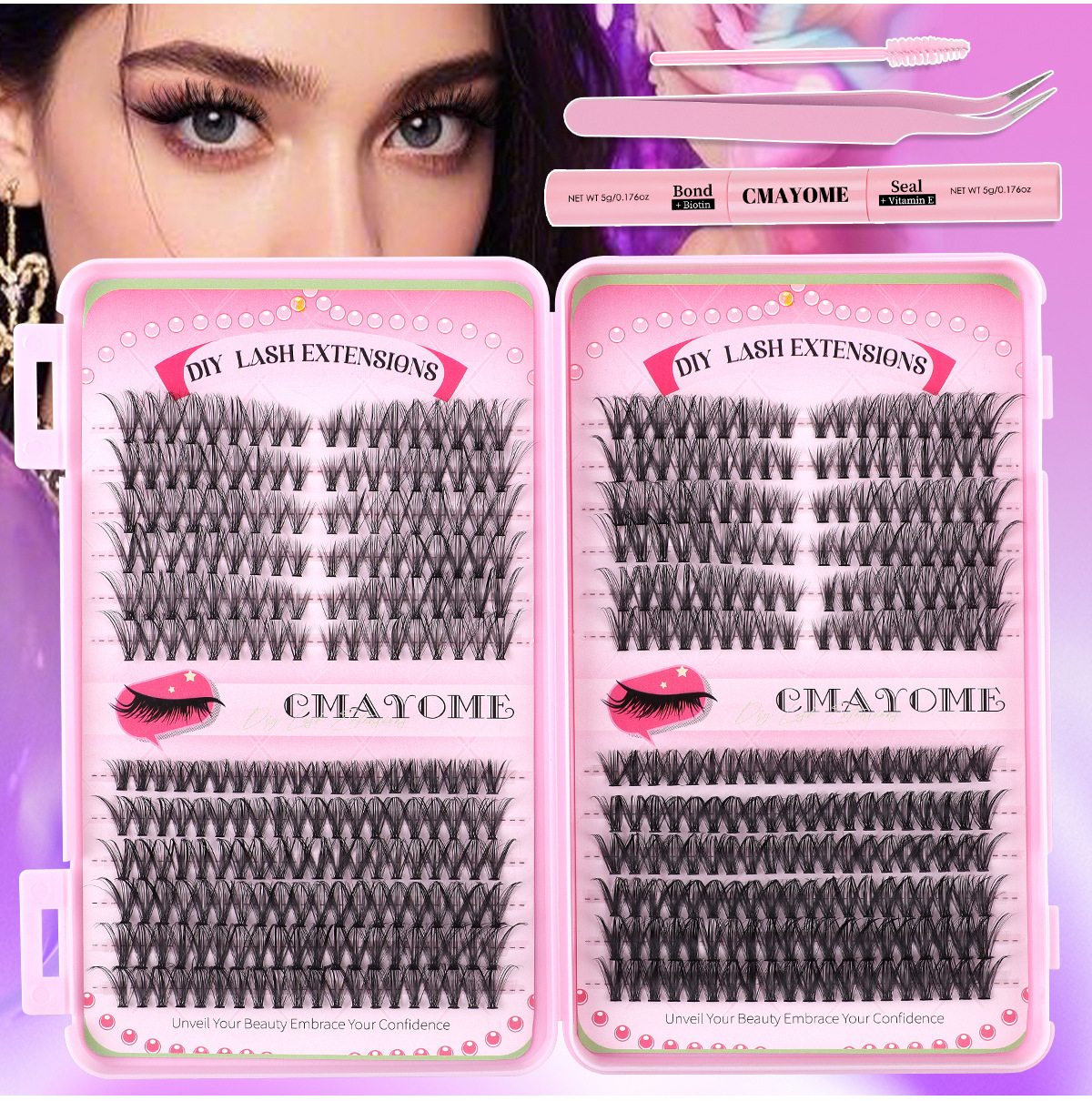 Natural Cluster Eyelashes Diy Segmental Faux Eyelash Extensions_voghion.com