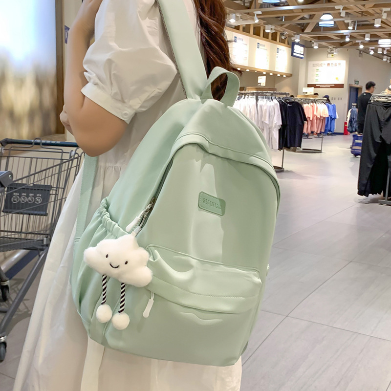 Schoolbags for Girls, Lightweight Elementary School Students, Junior High School Students and High School Students Casual Backpacks Light Green New Korean Style Simple Backpacks