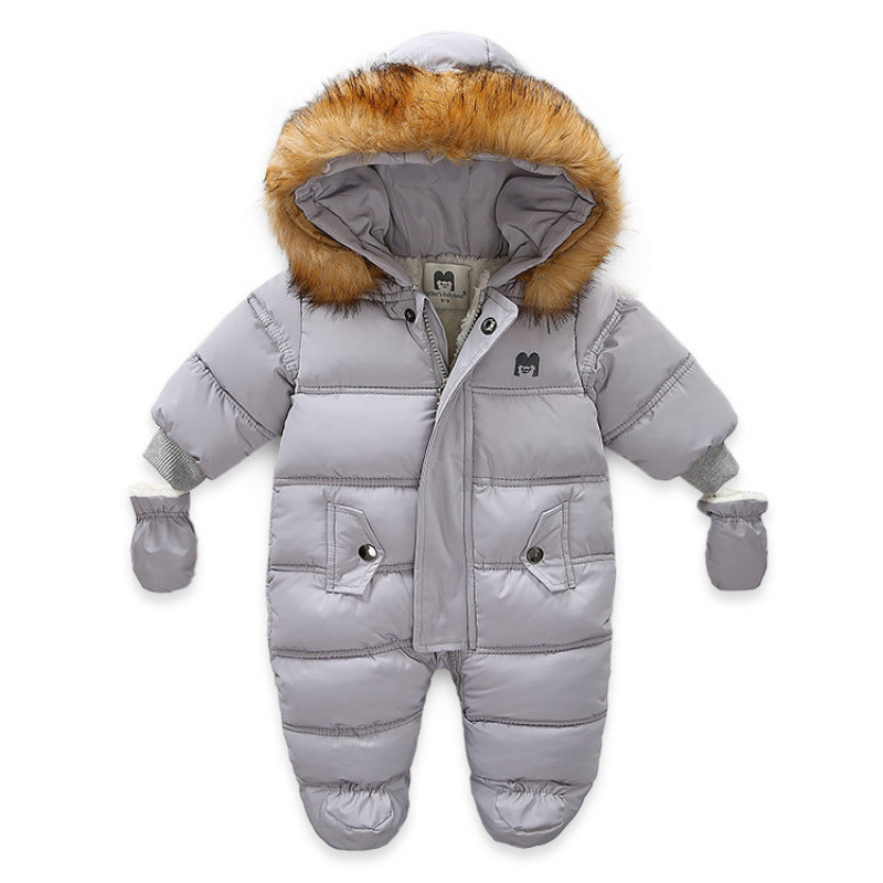 Double line fur collar gray