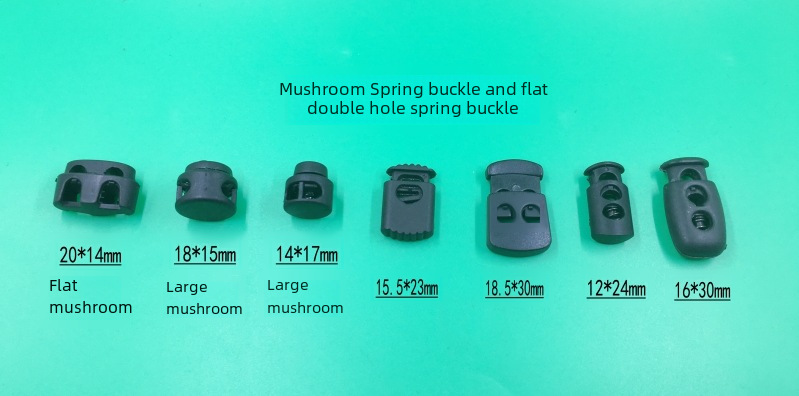 Single hole double hole black and white plastic spring buckle elastic buckle rope buckle pig nose buckle