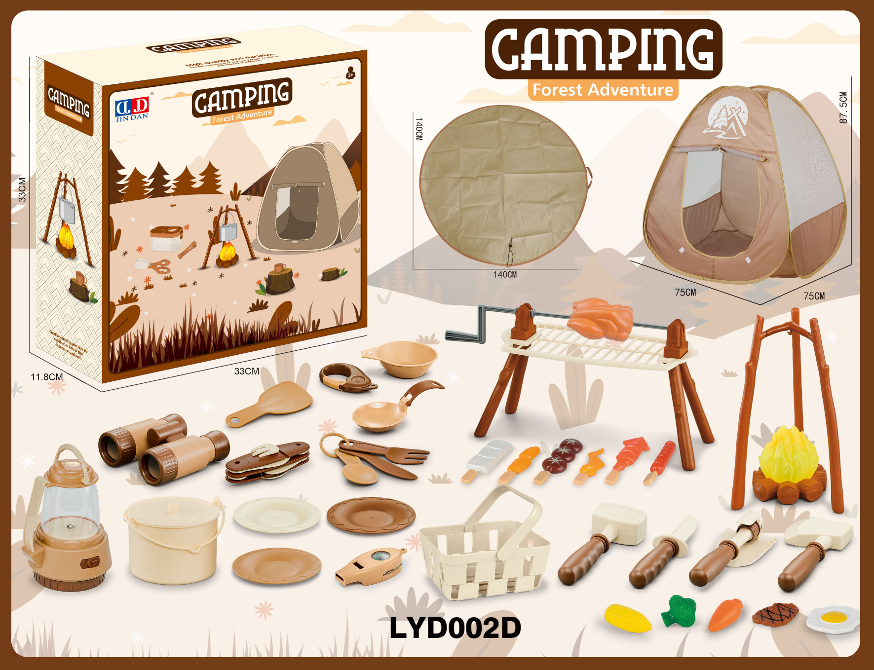 Juego de vajilla educativa para niños, para camping, picnic, con walkie-talkies, utensilios de cocina, para jugar al aire libre.